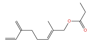 (E)-2-Methyl-6-methylene-2,7-octadienyl propionate